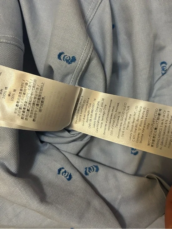 Gucci Light Blue Dress Shirt with White Contrast Collar - Picture 6 of 7